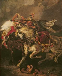 Der Kampf zwischen Giaour und Hassan, nach Byrons Gedicht „Le Giaour“, 1835