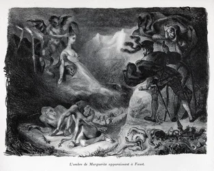 Gretchens Schatten erscheint Faust