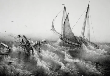 Nach dem Sturm, Lithographie von Ferdinand Perrot