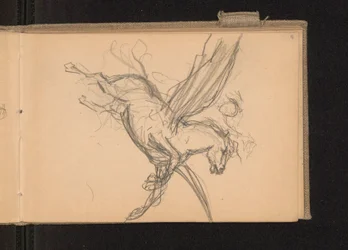 Pegasus mit Reiter im Flug; verso: zusammen mit Karte 18 Notizen zu Farbpreisen