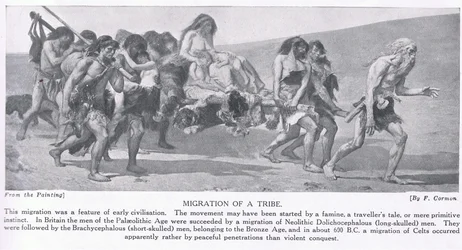 Wanderung eines Stammes, Illustration aus „Hutchinsons Geschichte der Nationen“, um 1910