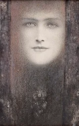 Die Maske am schwarzen Vorhang, 1892