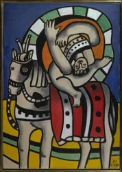 Akrobat auf Pferd