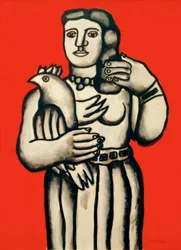Frau mit Vogel