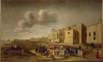 Panoramablick auf das Jeronimos-Kloster und den Belem-Platz, Lissabon