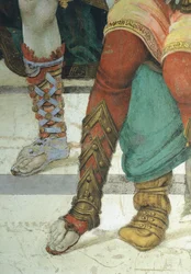 Detail des Schuhwerks, St. Philippus der Apostel vor dem Tempel des Mars in Hierapolis