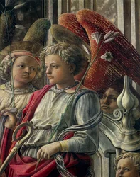 Madonna mit Kind und Engeln und Heiligen, auch genannt Unsere Liebe Frau vom Heiligen Geist oder Barbadori-Altarbild von Filippo Lippi (ca. 1406-1469)