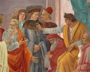 Der heilige Petrus konfrontiert Simon Magus vor Nero (Detail)