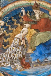 Jungfrau Maria und Gott, Detail der Krönung Mariens
