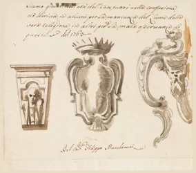 Entwurf für eine Konsole und ein Wappen, 1763