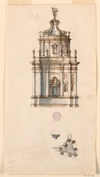 Zeichnung, Entwurf für ein Tabernakel, 1750–1775