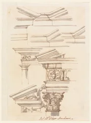 Studien für Gebälk und Giebel, ca. 1770