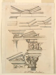 Studien für Gebälk und Giebel, ca. 1770