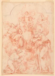 Zeichnung, Studie für ein Altarbild mit Christuskind, 1750–1800