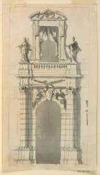 Die Erhebung des unteren zentralen Teils eines Stadthauses, 1770–85