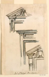 Zeichnung, Drei Fenster- oder Türrahmen, ca. 1770
