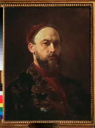 Selbstporträt - Firs Sergeevich Zhuraviev (1836-1901), Öl auf Leinwand, russische Kunst des 19. Jahrhunderts - Staatliche Tretjakow-Galerie, Moskau