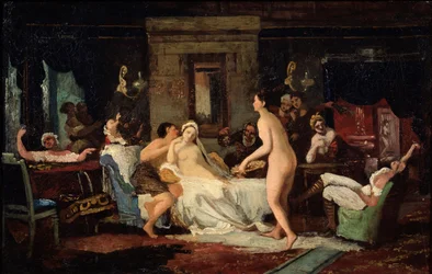 Feier am Vorabend der Hochzeit in einem Badehaus, 1885
