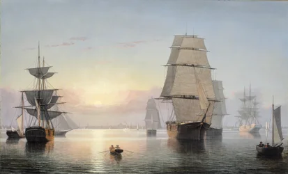 Hafen von Boston, Sonnenuntergang, 1850-55