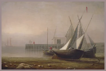 Fischerboote bei Ebbe, ca. 1850er