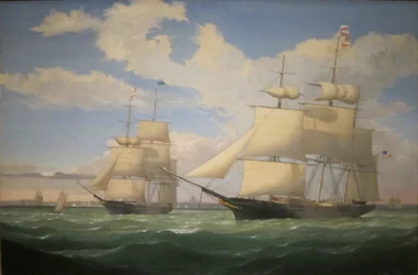 Die Schiffe "Winged Arrow" und "Southern Cross" im Boston Hafen