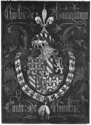 Wappen von Charles de Bourgogne (1433-77) Graf von Charolais, 3. Kapitel des Ordens vom Goldenen Vlies, Dijon, 1433