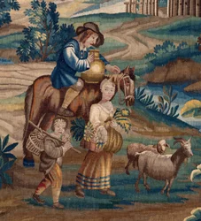 Flämischer Wandteppich. Ende 17. Jahrhundert. Eigentum der Kirche Sint-Walburgakerk Oudenaarde