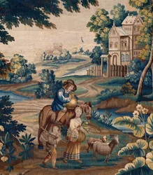 Flämischer Wandteppich. Ende 17. Jahrhundert. Eigentum der Kirche Sint-Walburgakerk Oudenaarde.