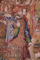 Serie Moralitäten: Die Tugend der Ehren (De deugd van de Honores, La Virtud de los honores). Ca. 1520. (Detail)