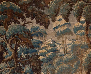 Flämischer Wandteppich. Verdure. Ende 17. Anfang 18. Jahrhundert. Eigentum der Kirche Sint-Walburgakerk Oudenaarde (Dekenij van de Sint-Walburga)