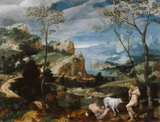Landschaft mit Merkur und Argus, ca. 1570