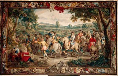 Schlossanlage Schleißheim. Die Marsch (La Marche). 400x640cm. Wolle und Seide. Ca. 1715 - 1724.