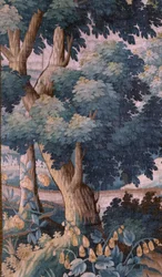 Pfarrkirche (Sint-Walburgakerk). Flämischer Wandteppich "Verdure". Oudenaarde. Ende 17. Anfang 18. Jahrhundert. Eigentum der Kirche Sint-Walburgakerk Oudenaarde.