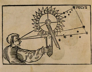 Petrus Apianus beobachtet die Bewegung der Sterne