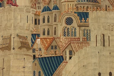 Wandteppich, der die Eroberungen von König Alfons V. von Portugal zeigt (Detail)