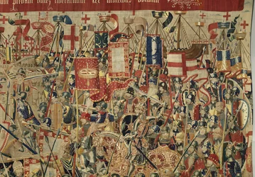 Wandteppich, der die Eroberungen von König Alfons V. von Portugal zeigt