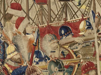 Wandteppich, der die Eroberungen von König Alfons V. von Portugal zeigt