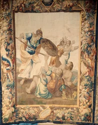 Die Kathedrale (Catedral de Santa María de Sigüenza). Die Kathedralsammlung. Die Geschichte Roms (?). Signiert: “BB D EGGERMANS Ian Le Clerc, D Eggermans”. Brüssel. Anfang 17. Jahrhundert.