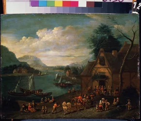 Eine Taverne am Ufer