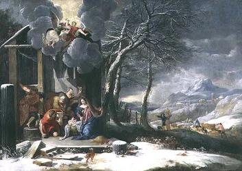 Winterlandschaft mit Geburt Christi