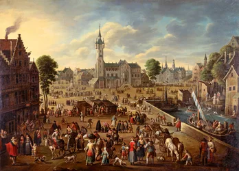 Stadtansicht des Hauptplatzes in Lier, ca. 1620-1625