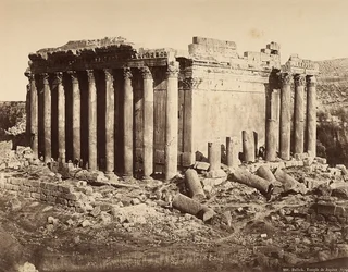 Der Tempel des Bacchus, in der archäologischen Zone von Heliopolis oder Baalbek, antike syrische Stadt, heute Libanon
