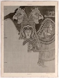 Schematische Zeichnung von Buyid-Seide (1962.264)