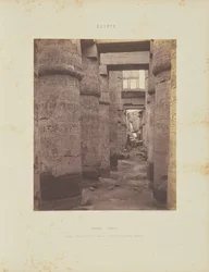 Karnak (Theben). Palast - Hypostylhalle - Quersicht vom Punkt K