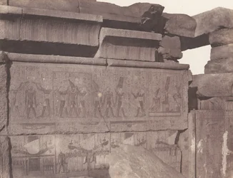 Karnak Theben, Palast - Granitkonstruktion - Skulptierte Dekoration..., 1851-52, gedruckt 1853-54
