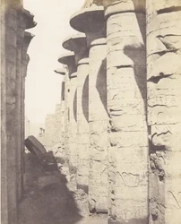 Karnak Theben, Palast - Hypostylsaal - Zentrale Kolonnade, 1851-52, gedruckt 1853-54