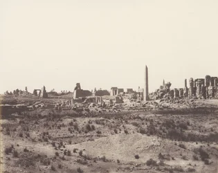 Karnak Theben, Allgemeine Ansicht der Ruinen vom Nordosten, 1851-52, gedruckt 1853-54