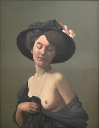 Junge Frau mit schwarzem Hut, 1908