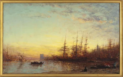 Der Hafen von Marseille bei Sonnenuntergang, zwischen 1890 und 1895