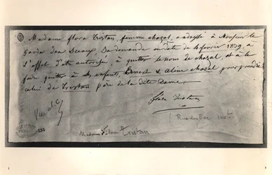 Autographierter Brief von Flora Tristan (1803-44) an den französischen Justizminister, mit der Bitte um Scheidung, 4. Februar 1839